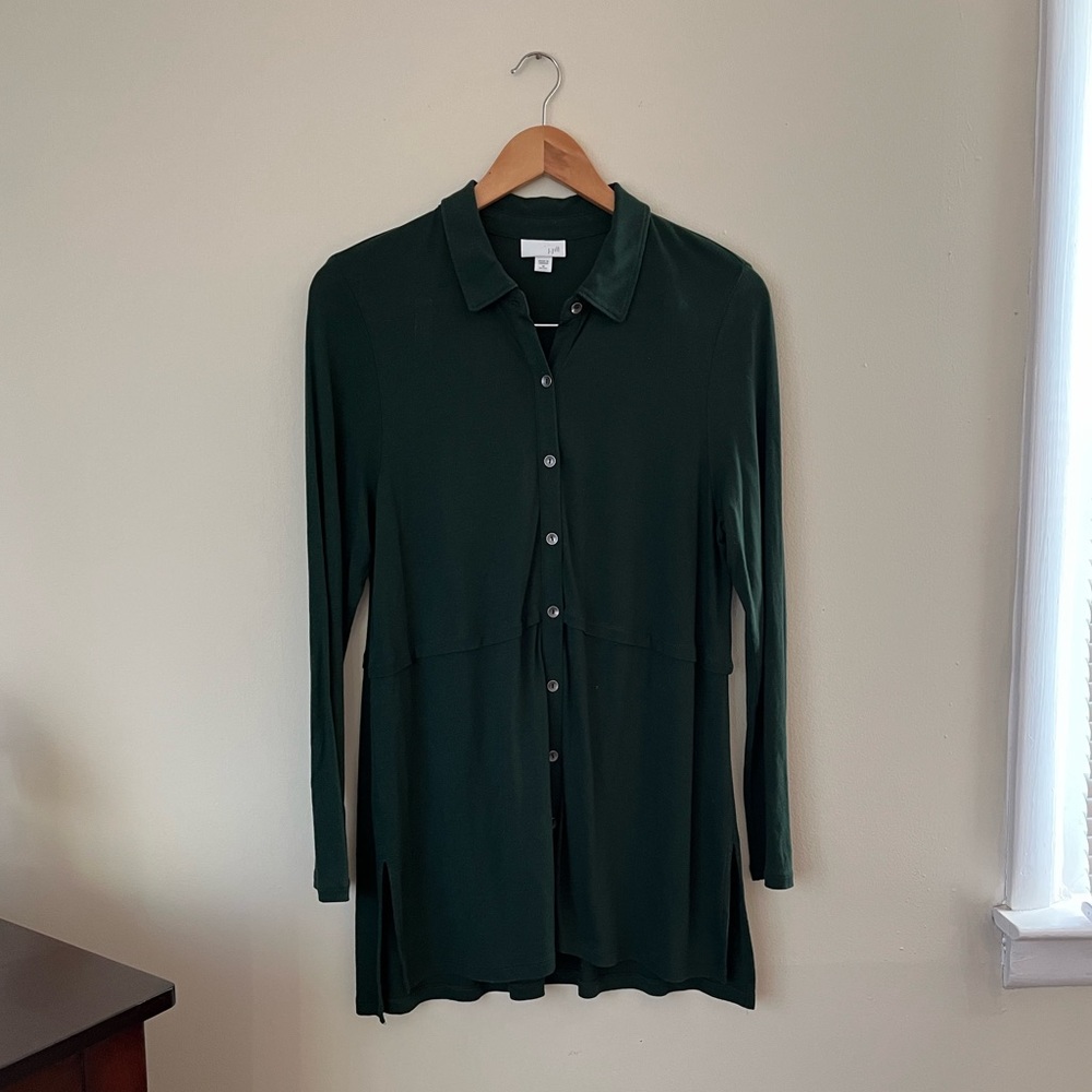 J Jill Collared Tunic - Forest Green